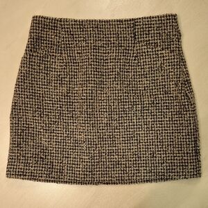 Classic Black and White Tweed Skirt